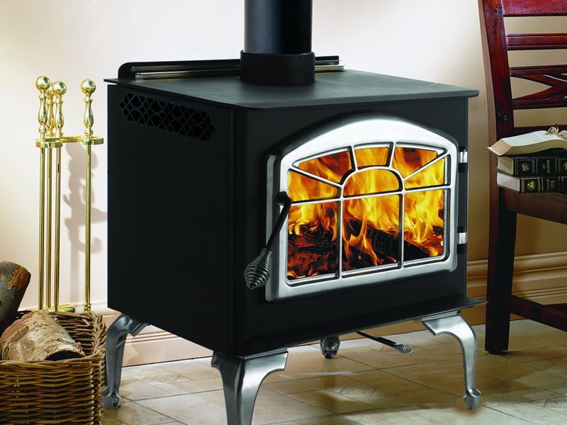 Franklin wood burning stove on Custom-Fireplace. Quality electric, gas